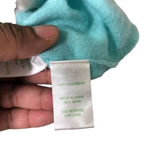 Lilly Pulitzer Womens Alessandra Cashmere Sweater XXS/XS Serene Blue Oatmeal - Picture 11 of 11